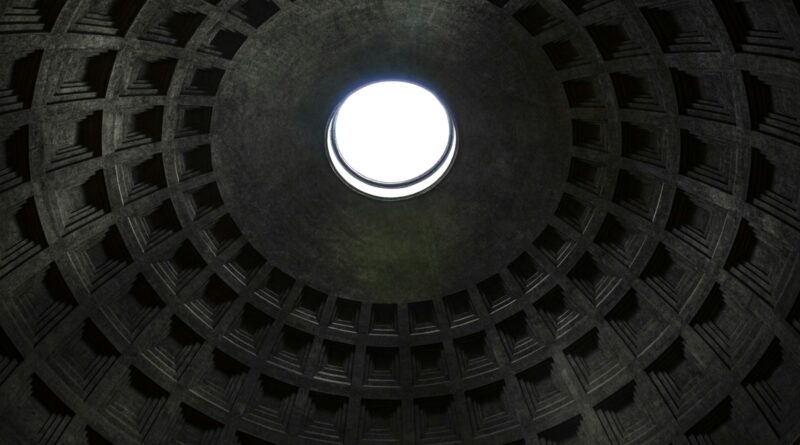 low angle photography of dome ceiling